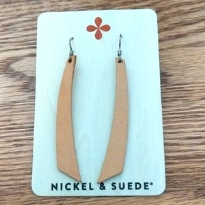 Nickel and Suede bone leather accent earrings